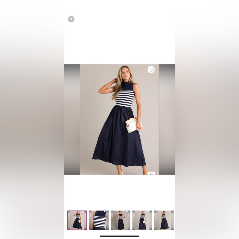 TIMELESS TREASURES NAVY SLEEVELESS STRIPED MAXI DRESS brand new red dress
